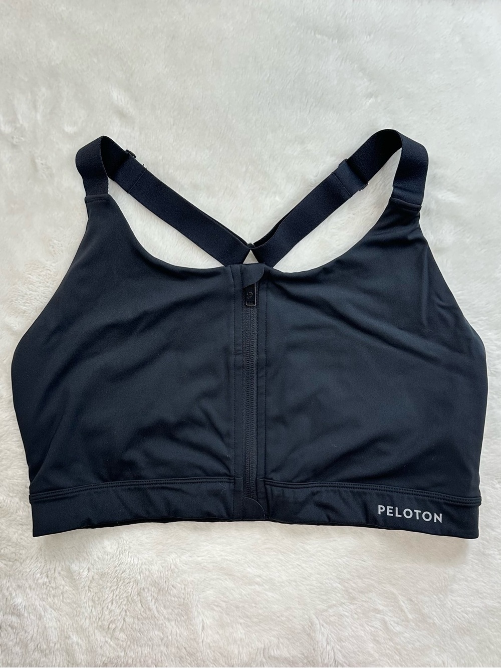 Peloton PaceForm Enhanced Support Zip Front Sports Bra Black XL